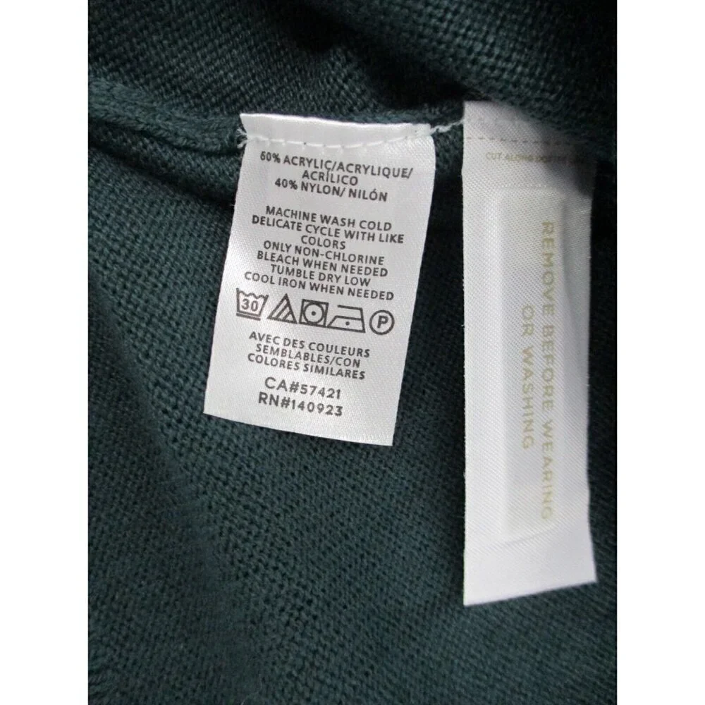 LOFT Womens Sweater XS Green Long Sleeves Turtleneck Casual Knit Preppy New